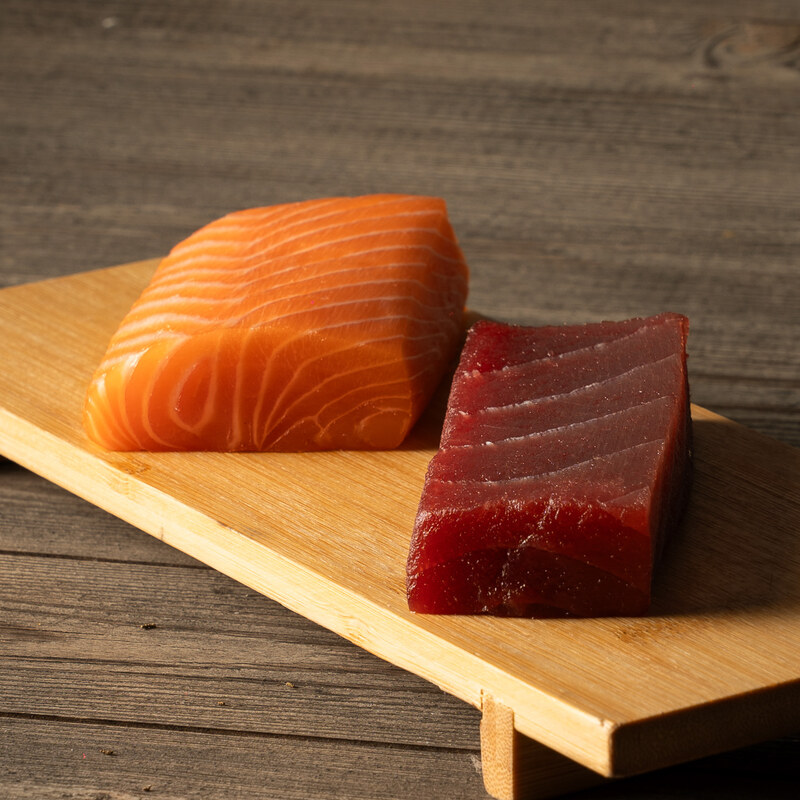 Raw salmon and tuna fillets, Nami Pietrasanta produce