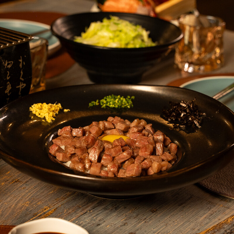 Wagyu Kin-iro don, rice and Wagyu beef